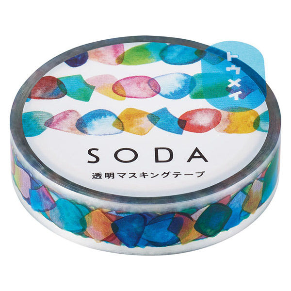 キングジム マスキングテープ SODA（ソーダ） 透明マステ ドロップ 幅10mm CMT10-001 1巻