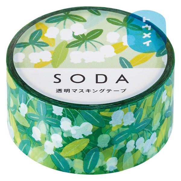 キングジム マスキングテープ SODA（ソーダ） 透明マステ ドウダンツツジ 幅20mm CMT20-010 1巻