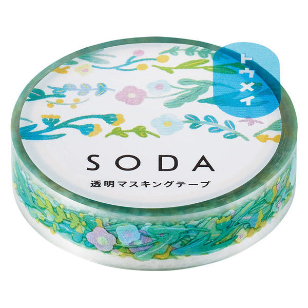 キングジム マスキングテープ SODA（ソーダ） 透明マステ ガーデン 幅10mm CMT10-002 1巻