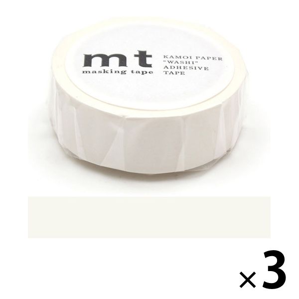 カモ井加工紙 マスキングテープ mt マットホワイト 幅15mm 3巻 MT01P208R