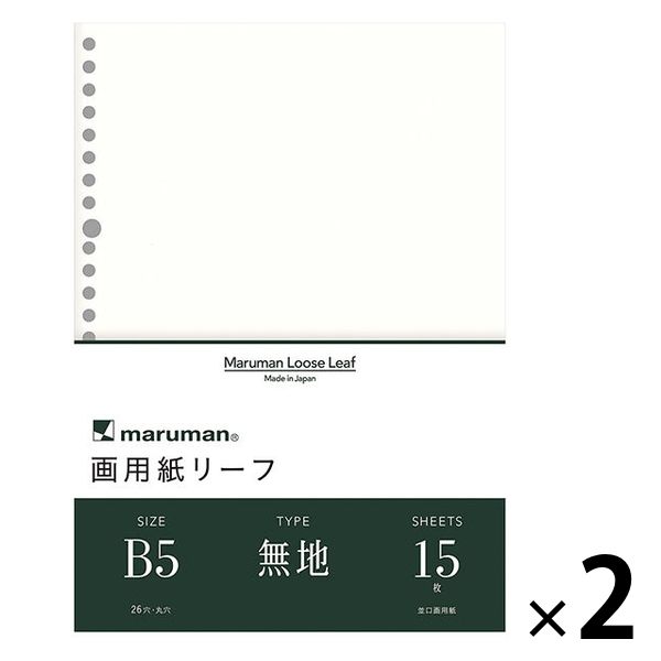 マルマン ルーズリーフ B5 画用紙リーフ L1235 2袋（15枚入×2）