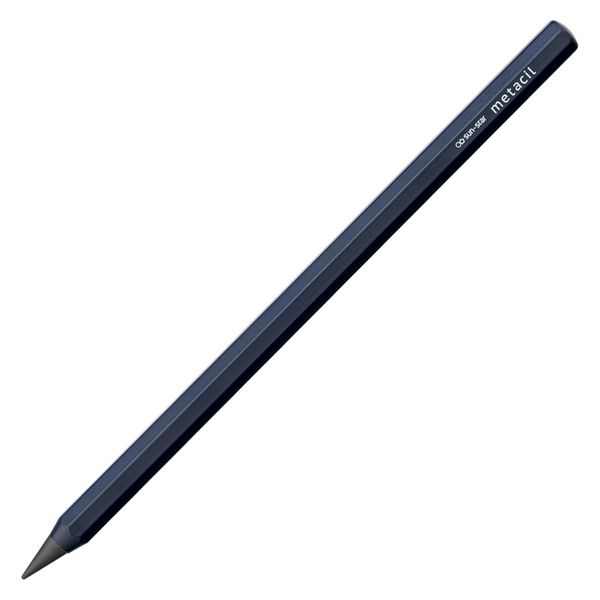 メタルペンシル metacil（メタシル）ネイビー S4541146 1本 サンスター文具 削らない鉛筆 金属鉛筆