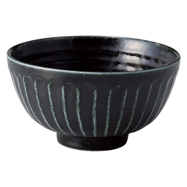 みやび街道　飯碗 シノギ　ブラック飯碗 [ 6個入 ]　mkd-03504414　[ 6個入 ]（直送品）