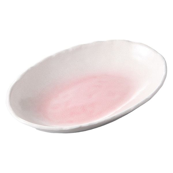みやび街道　楕円皿 ピンク吹きカレー皿 [ 3個入 ]　mkd-38905774　[ 3個入 ]（直送品）