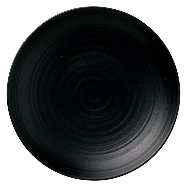 みやび街道　大皿 黒白（こくはく）　黒　８寸皿  [ 2個入 ]　mkd-62828601　[ 2個入 ]（直送品）