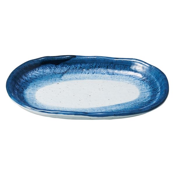 みやび街道　楕円皿 藍彩　小判６．５皿  [ 4個入 ]　mkd-63261231　[ 4個入 ]（直送品）