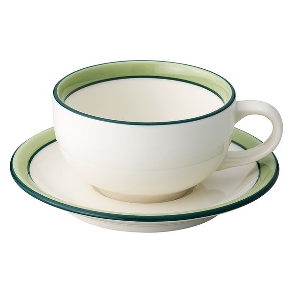 みやび街道　碗皿 グリーンセラム　紅茶碗／皿  [ 2個入 ]　mkd-72559223　[ 2個入 ]（直送品）
