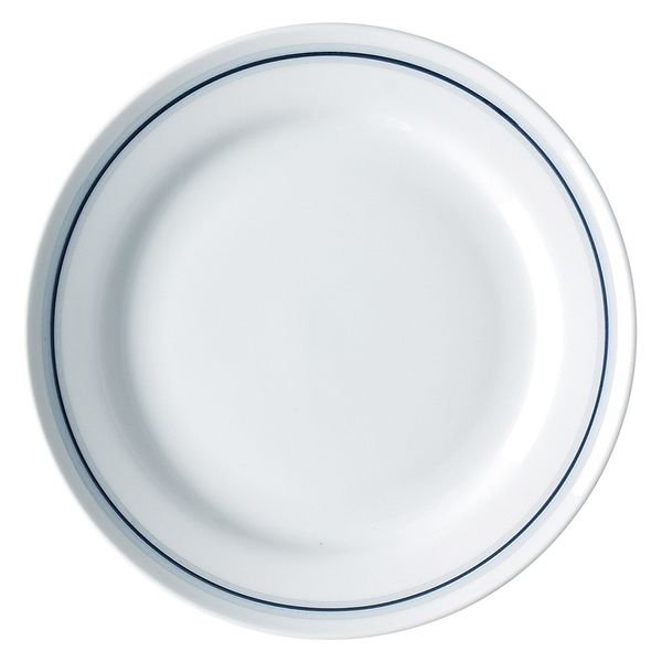 みやび街道　洋食器中皿 ブルーボーダー　６　１／２吋パン皿  [ 4個入 ]　mkd-73751211　[ 4個入 ]（直送品）