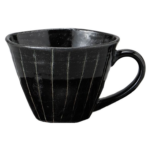 みやび街道 コーヒーカップ 黒ストライプコーヒー碗 [ 4個入 ] mkd-77625013 (4個入)（直送品）