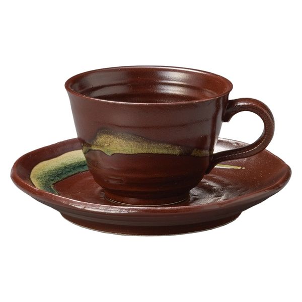 みやび街道 碗皿 渦紋赤コーヒー碗皿 mkd-77772364 [ 4個入 ]（直送品）