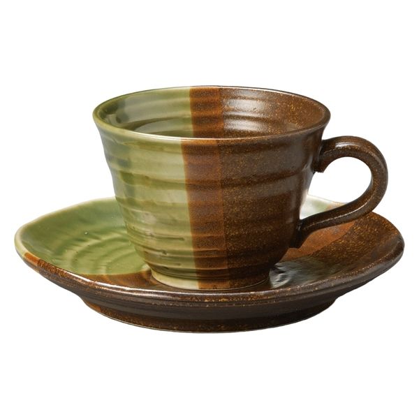 みやび街道　碗皿 渦紋塗り分けコーヒー碗皿  [ 4個入 ]　mkd-77775364　[ 4個入 ]（直送品）