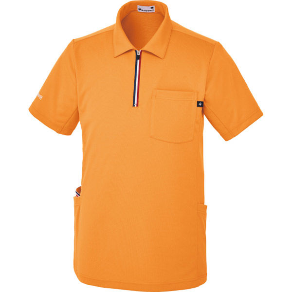 明石スクールユニフォームカンパニー ジップシャツ オレンジ SS UZL3207 1枚（直送品）