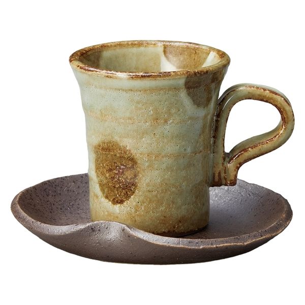 みやび街道　碗皿 灰釉丸紋ミニコーヒー碗皿  [ 2個入 ]　mkd-77933323　[ 2個入 ]（直送品）