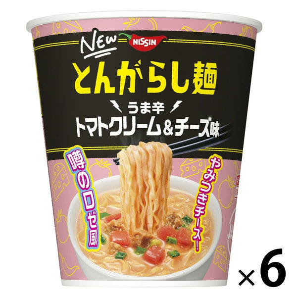 日清食品 日清のとんがらし麺 うま辛トマトクリーム＆チーズ味 1セット（6個）