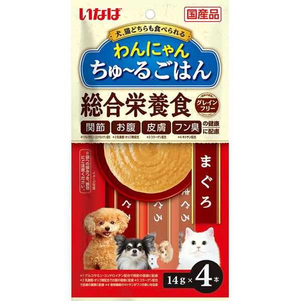 いなばペットフード いなば わんにゃんちゅ~るごはん まぐろ 14g×4本 299499 1個（直送品）