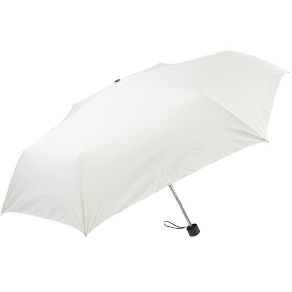 アテイン 55cm 折りたたみ傘 無地 強風対応 オフ白 5259WH 3本（直送品）