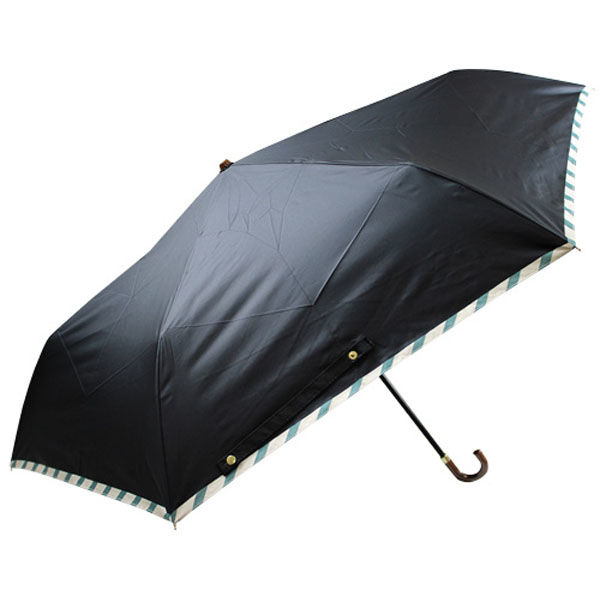 アテイン 55cm 折りたたみ傘 晴雨兼用 日傘 バイアス ブラック