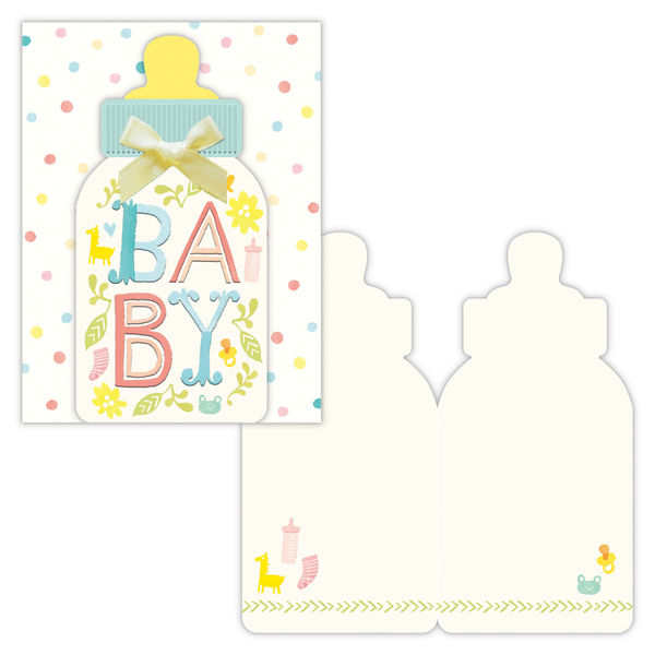 日本ホールマーク 赤ちゃん誕生祝い グリーティングカードUS・ベビーボトル 830366 1セット(6枚)（直送品）