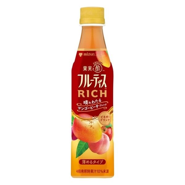 フルーティスRICH マンゴーピーチ350ml 1本 ミツカン 希釈用 りんご酢ドリンク リンゴ酢ドリンク 飲む酢 お酢 - アスクル