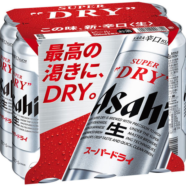 ビール　アサヒ　スーパードライ　500ml　1パック(6本入)　缶ビール