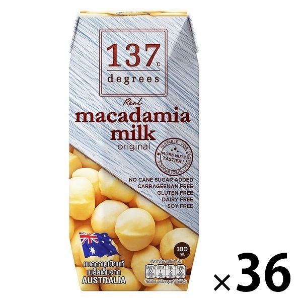 ハルナプロデュース 137degrees マカダミアミルク 180ml 1箱(36