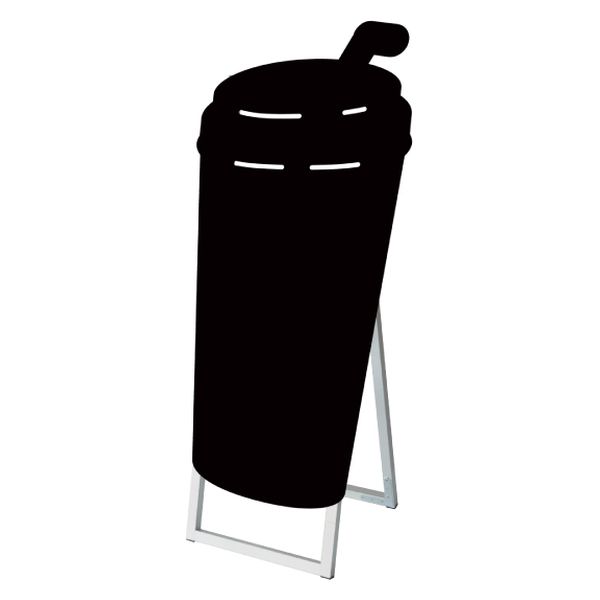 常磐精工 ポップルスタンド看板シルエット 45×90片面ブラック ドリンク形 PPSKSL45X90K-DRK 1台（直送品）