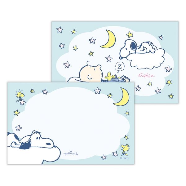 日本ホールマーク ミニメッセージカード 両面おやすみスヌーピー 829162 1セット(6冊)（直送品）