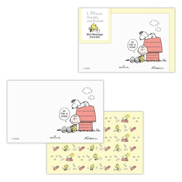 日本ホールマーク ミニメッセージカードセット スヌーピーLFイエロー 830847 1セット(6冊)（直送品）