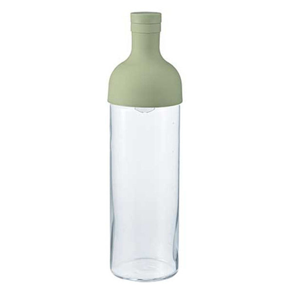 HARIO（ハリオ）冷水筒 フィルターインボトル 水出し 耐熱ガラス製 スモーキーグリーン 750ml 日本製 熱湯・食洗機対応 1個 - アスクル