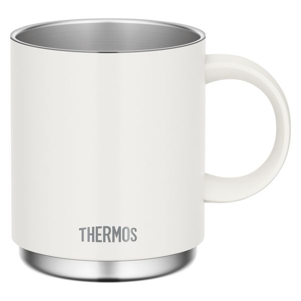 サーモス（THERMOS） 真空断熱マグカップ 450ml ホワイト 食洗機対応 JDS-450 WH 1個