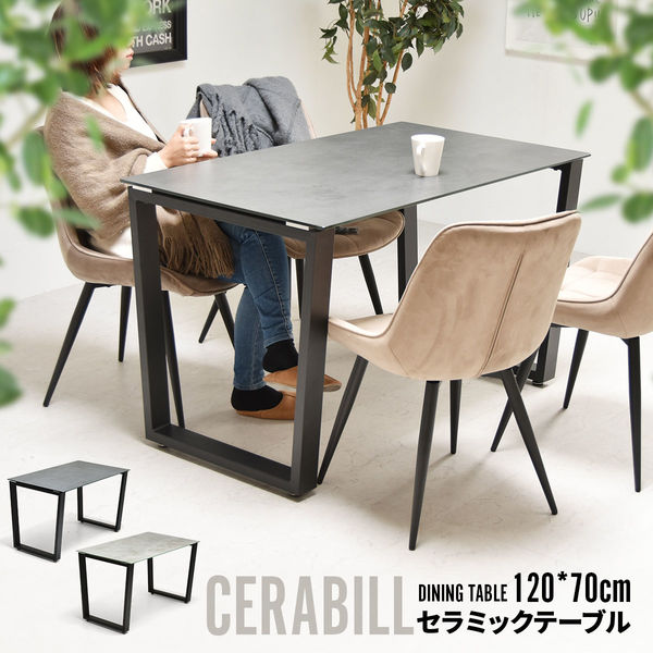 【軒先渡し】B.Bファニシング CERABILL ダイニングテーブル 幅1200mm ダークグレー CEDT0209CEDGY 1台（直送品）