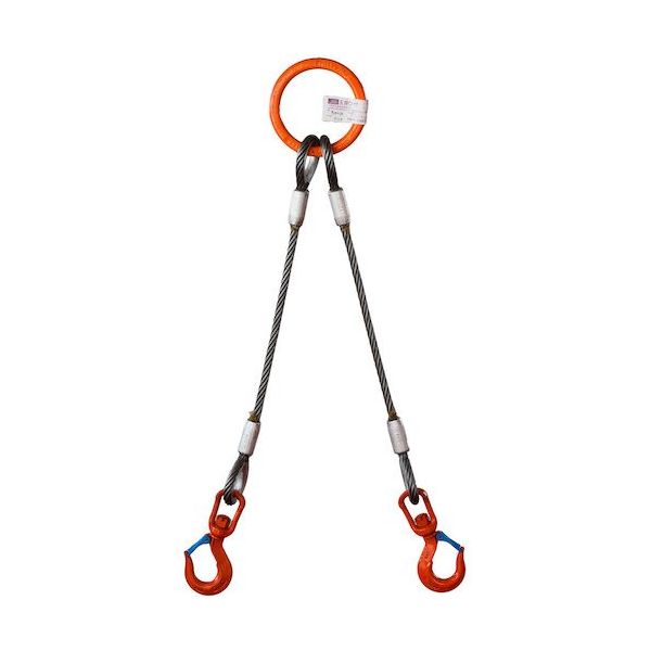 TAIYO 2本吊 ワイヤスリング 1t用×1.5m(Vベル仕様)(1015087) 2WRVHS1TX1.5 1セット(1個)（直送品）