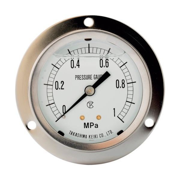 高島計器 高島 グリセリン入圧力計(D枠埋込型・縁あり・φ60)圧力レンジ0.0~4MPa R1/4【1316140】 1316140 1個（直送品）