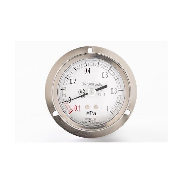 高島計器 高島 密閉形圧力計(D枠埋込型・縁あり・φ100)圧力レンジ0.0~0.25MPa R3/8 1132025 1個（直送品）