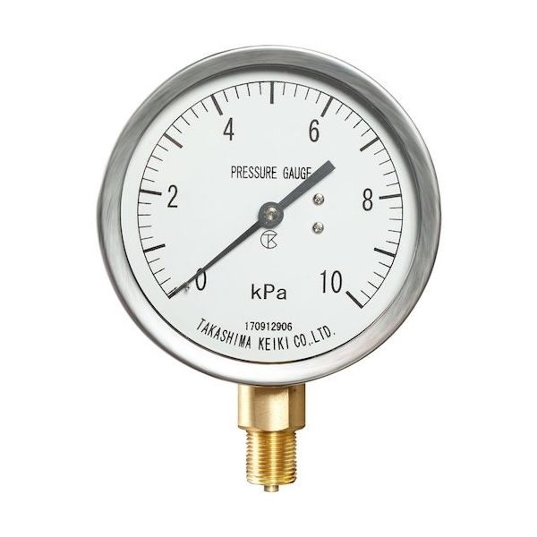 高島計器 高島 防滴形微圧計(A枠立型・φ75)圧力レンジ0.0~60KPa ホース口 2423260 1個 531-8240（直送品）