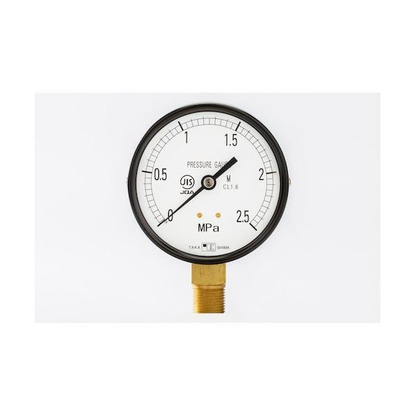 高島計器 高島 一般蒸気用真空計(A枠立型・φ75)圧力レンジ0.0~ー0.1MPa G3/8 102190140 1個 552-6600（直送品）