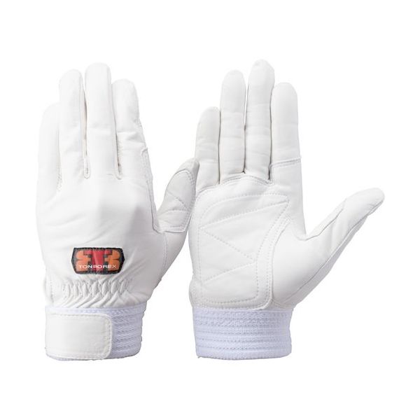 トンボ トンボレックス 牛革製手袋 手の平当て付 ホワイト CS-303W SS 1双 509-2267（直送品）