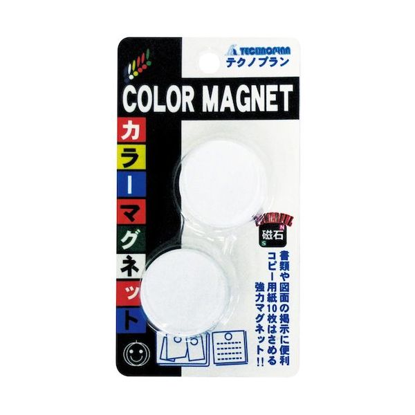 テクノプラン CCFー30ーW カラーマグネット 1セット(2セット) 567-7065（直送品）