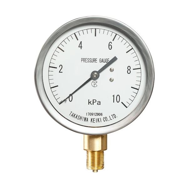 高島計器 高島 屋内用微圧計(A枠立型・φ75)圧力レンジ0.0~15KPa R3/8 242221015 1個 531-8250（直送品）