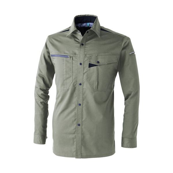 CUC CHUSAN T/Cストレッチシャツ アースグリーン LL 351011-43-LL 1着 572-6462（直送品）