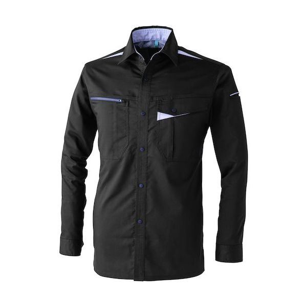 CUC CHUSAN T/Cストレッチシャツ チャコールブラック 6L 351011-183-6L 1着 572-6440（直送品）