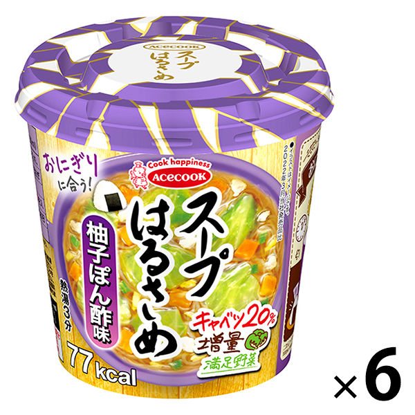 エースコック　インスタント スープはるさめ 柚子ぽん酢　1セット（6食）