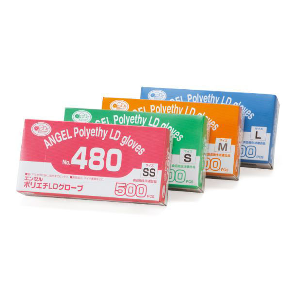 サンフラワー ポリ手袋 No.480 ポリエチLDグローブ クリア SS 00340416 1ケース(10000個(500個×20))（直送品）