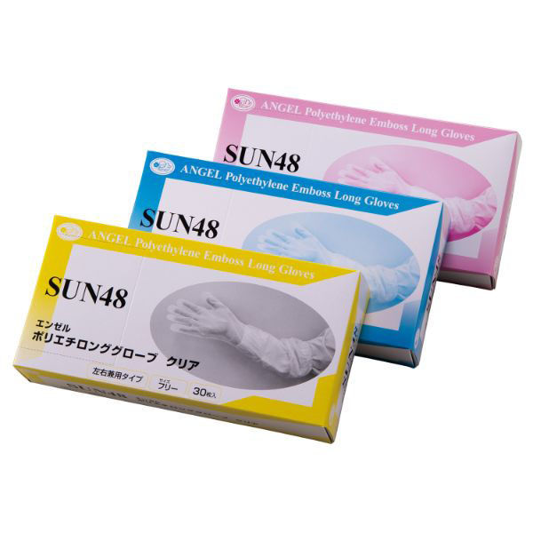 サンフラワー ポリ手袋 SUN48 ポリエチロンググローブ クリア 00340502 1ケース(900個(30個×30))（直送品）
