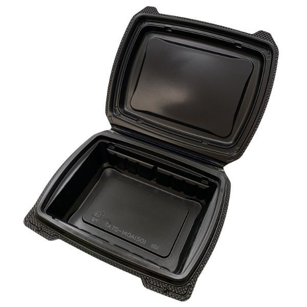 アクタ 弁当容器 TA70-140A(50) 黒 00679520 1ケース(200個(50個×4))（直送品）