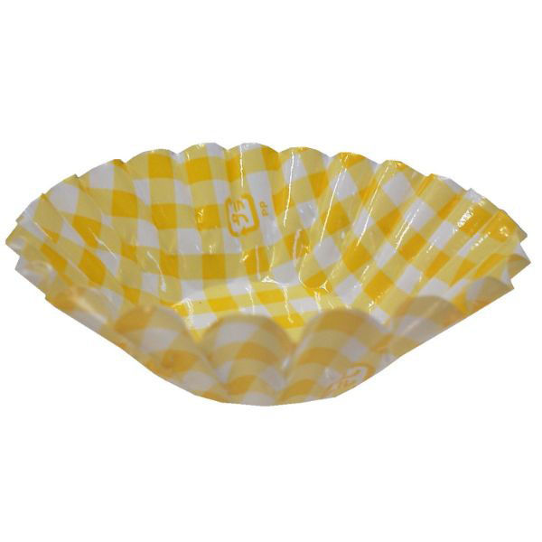 島田昌 おかずカップ レンジケース8F φ50×30mm 雲竜柄チェックイエロー 500枚入 1ケース(50個(1個×50))（直送品）