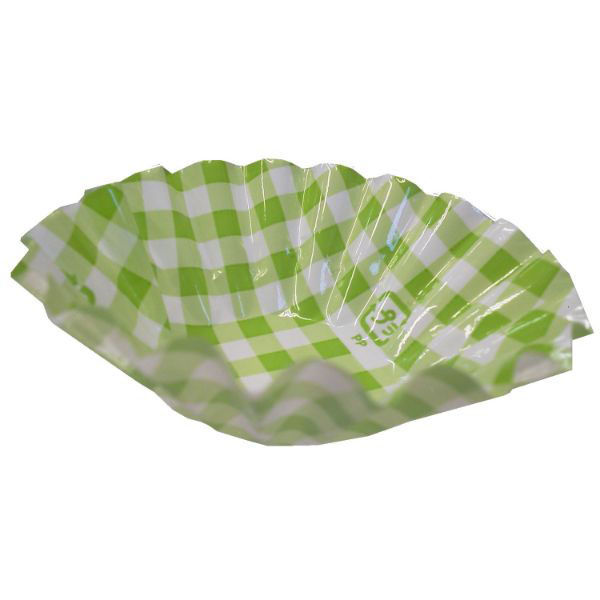 島田昌 おかずカップ レンジケース10F φ55×36mm 雲竜柄チェックグリーン 500枚入 1ケース(50個(1個×50))（直送品）