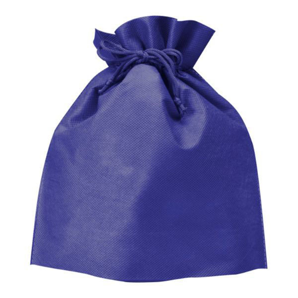 廣川 エコバッグ 不織布巾着 ネイビー 100147 1ケース(1000個(1個×1000))（直送品）