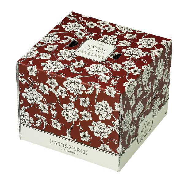 石渡 ケーキ箱 デコレーションケーキ箱 ブーケガルニ 130H 4号 126540 1ケース(100個)（直送品）