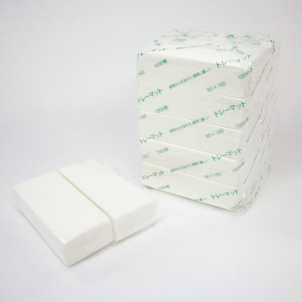 東京メディカル 食品シート トレーマット白 90×160 1561411 1ケース(12000個(1000個×12))（直送品）